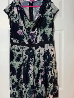 Simply Vera Vera Wang Dress in Black, Purple & Teal Size XL
